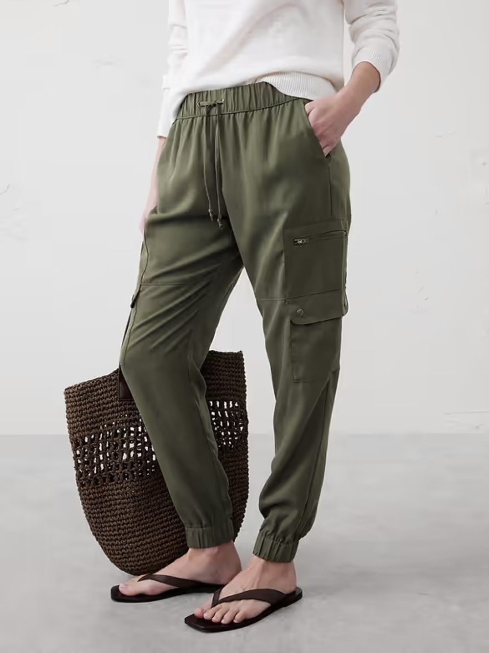 Banana Republic Factory — Burnt Red TENCEL™ Cargo Jogger